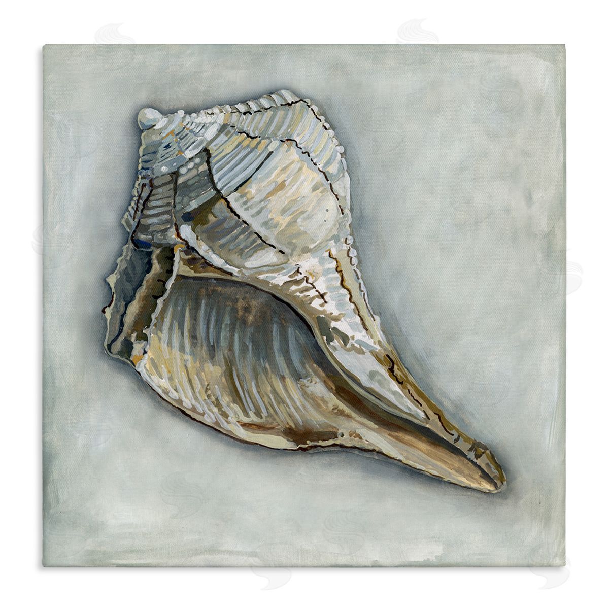 Erica Christopher Nautical Conch Shell  Stretched Canvas Wall Art Print