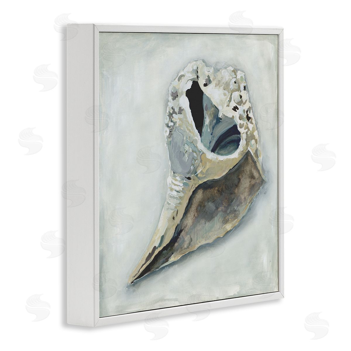 Erica Christopher Nautical Conch Seashell White Framed Glicee Wall Art Print