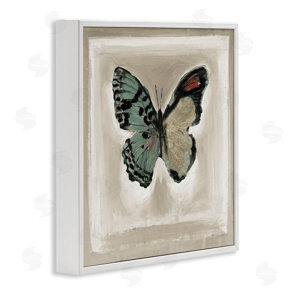 Stacy D'Aguiar Asymmetrical Butterfly Wings White Framed Glicee Wall Art Print