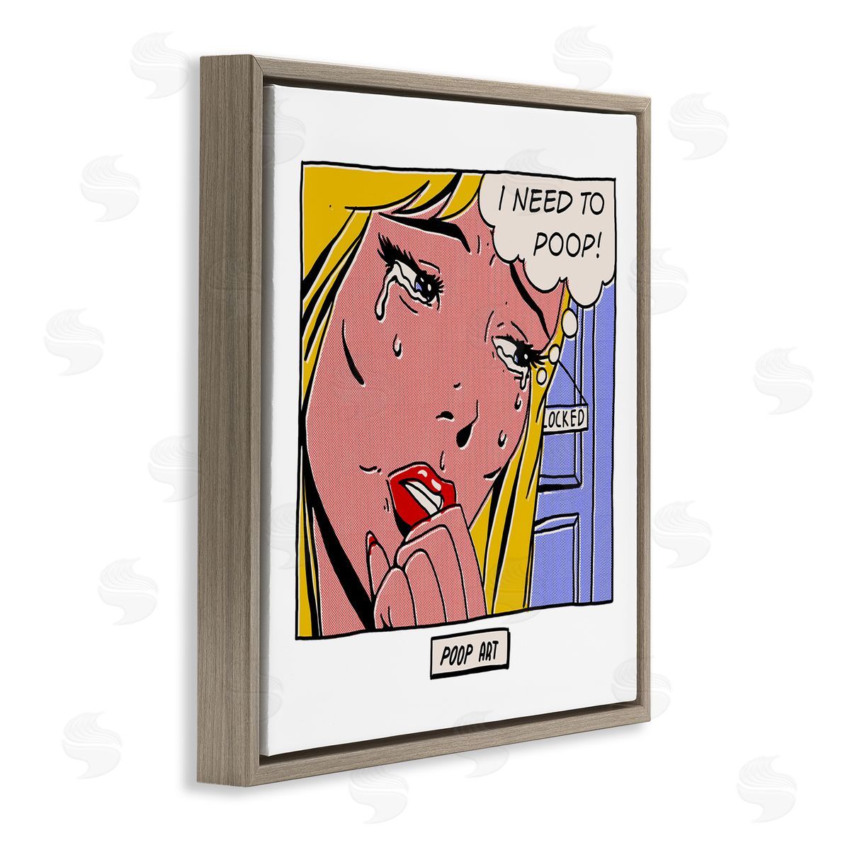Matheus Lopes Castro Need To Poop Classic Comic Brown Floating Frame Canvas Wall Art Print