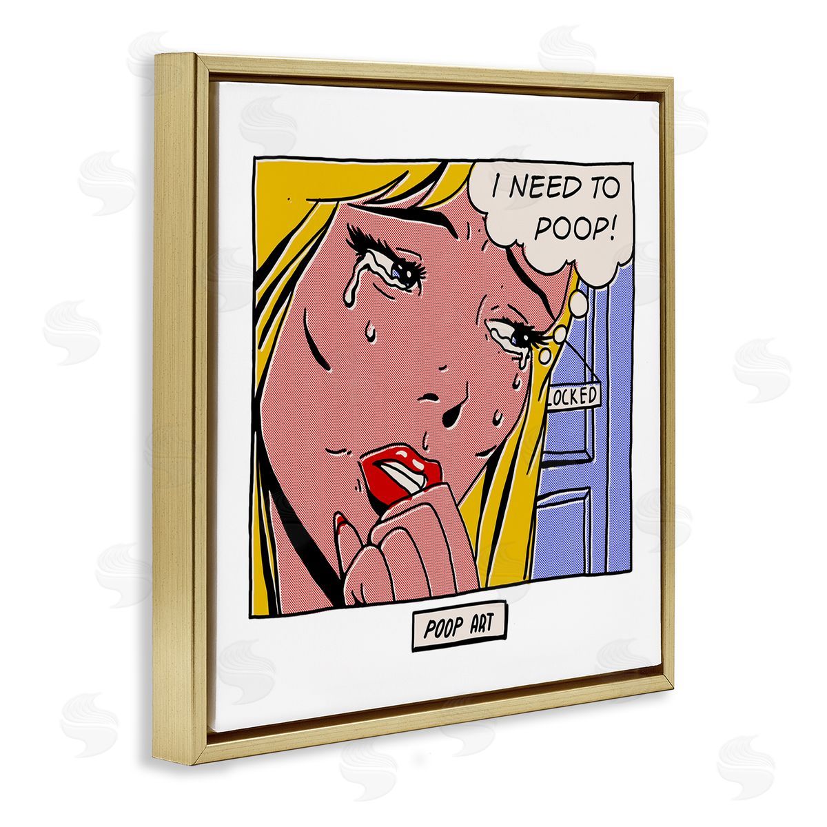 Matheus Lopes Castro Need To Poop Classic Comic Gold Floating Frame Canvas Wall Art Print