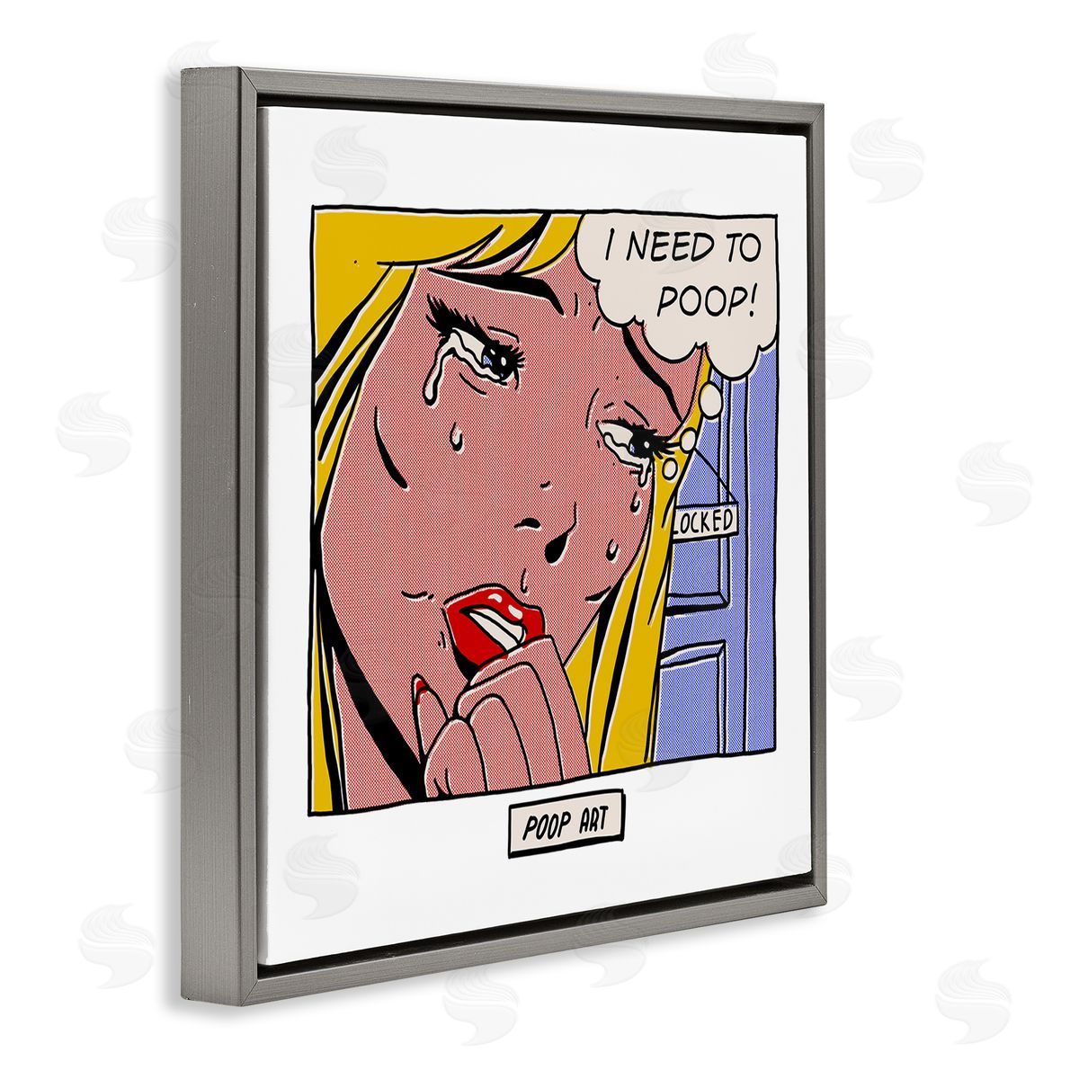 Matheus Lopes Castro Need To Poop Classic Comic Gray Floating Frame Canvas Wall Art Print