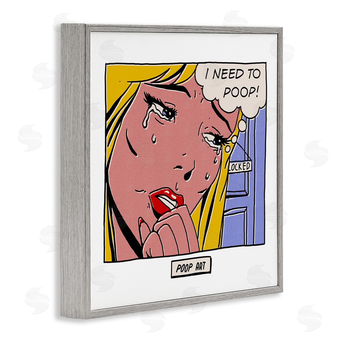 Matheus Lopes Castro Need To Poop Classic Comic Gray Framed Glicee Wall Art Print