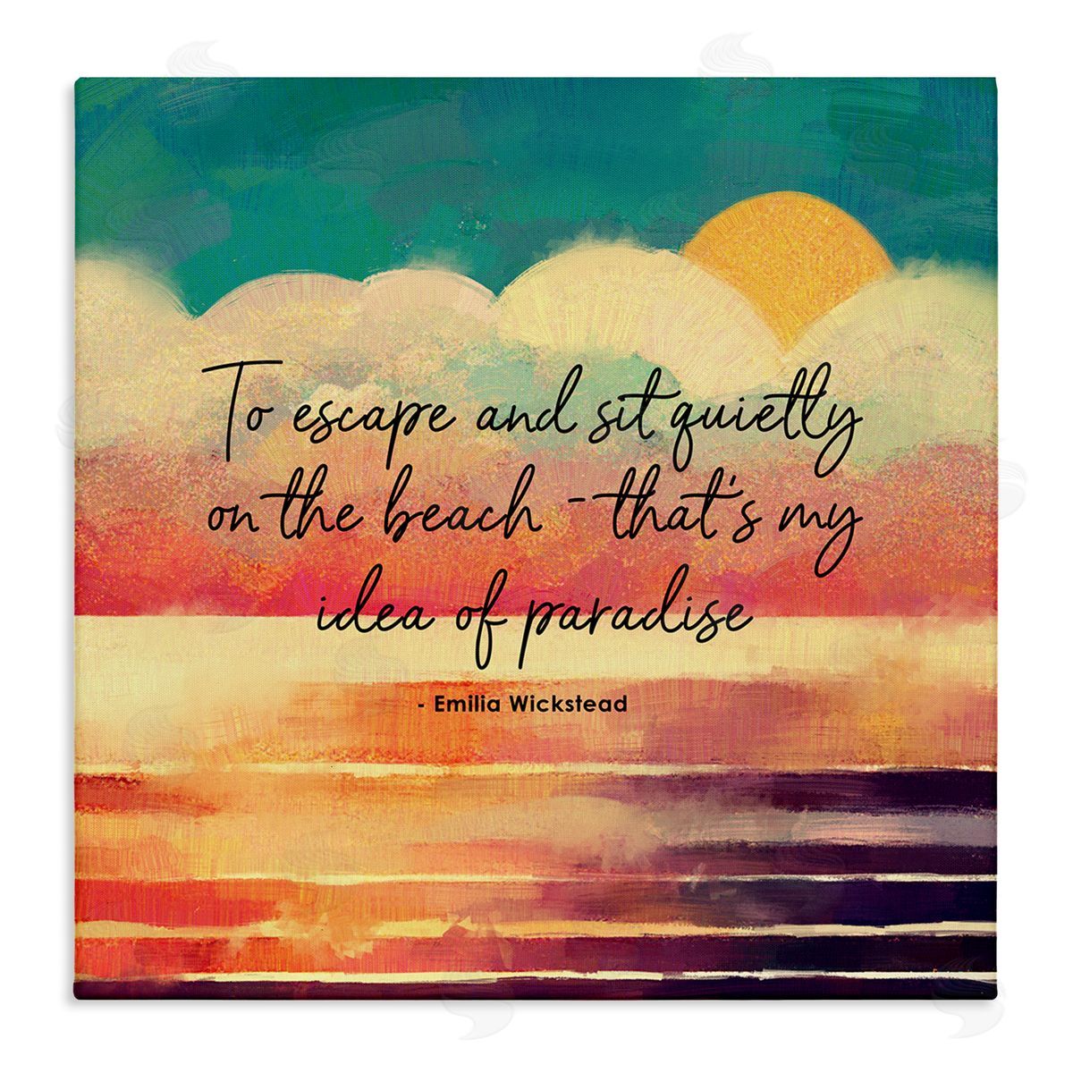 Ziwei Li To Escape Paradise Phrase Stretched Canvas Wall Art Print