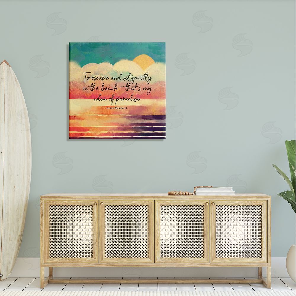 Ziwei Li To Escape Paradise Phrase Canvas Wall Art in Room