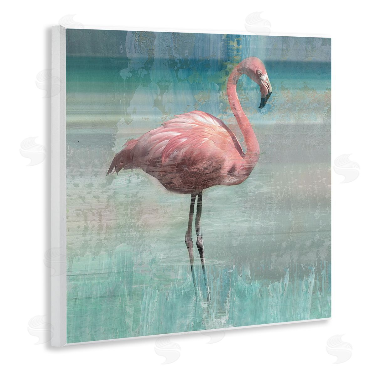 Layered Flamingo Bird Portrait Wood Plaque Wall Art, Home Decor by Nan