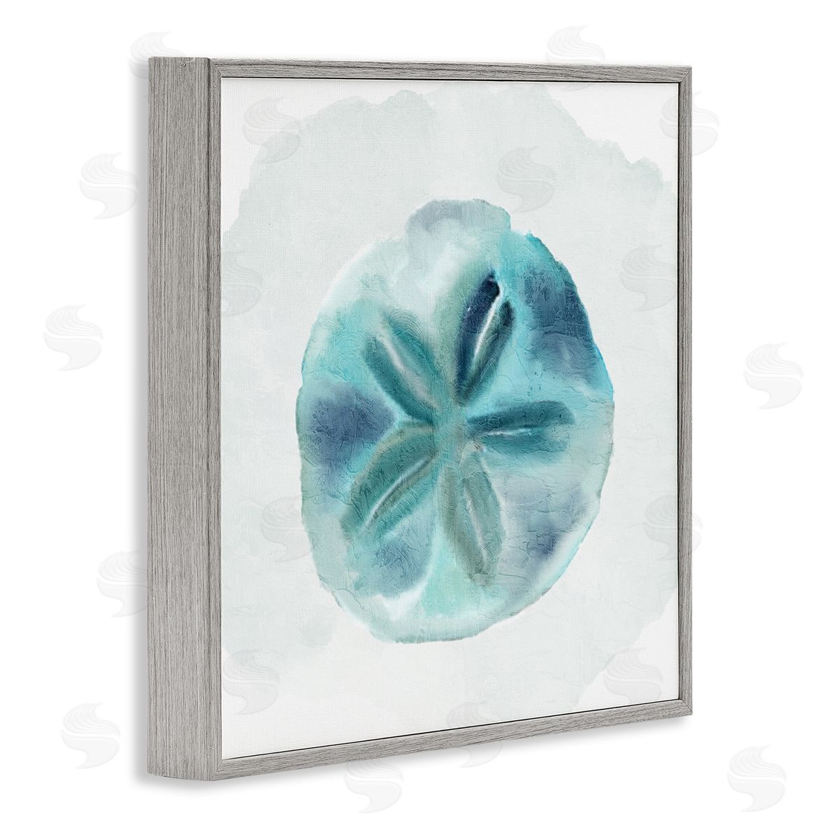 Kim Allen Beachy Blue Sand Dollar  Gray Framed Glicee Wall Art Print