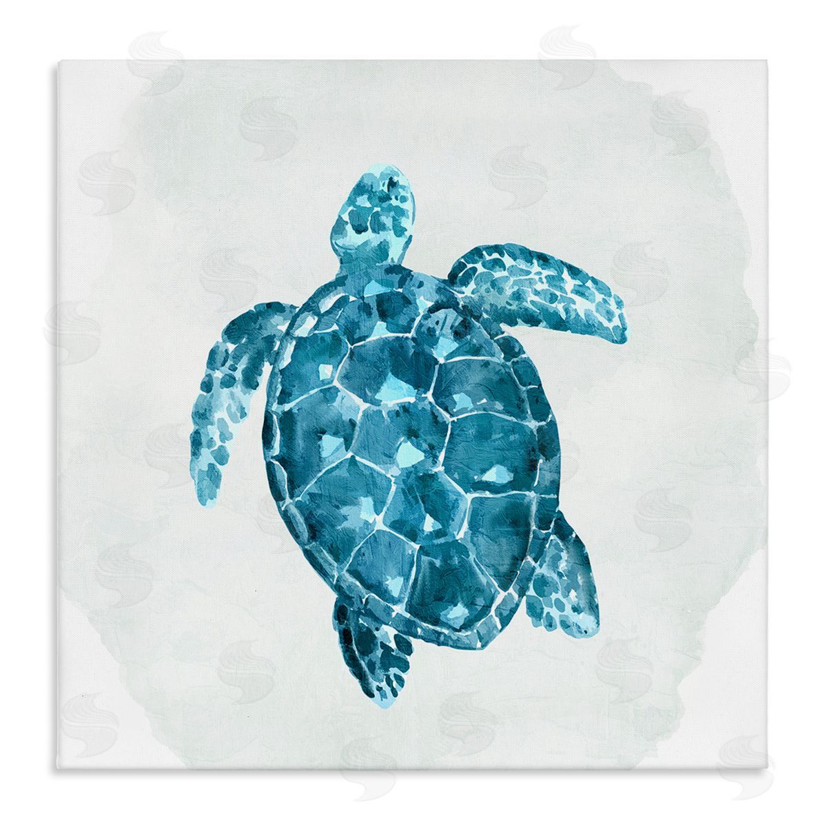Kim Allen Aquatic Sea Life Tortoise Stretched Canvas Wall Art Print
