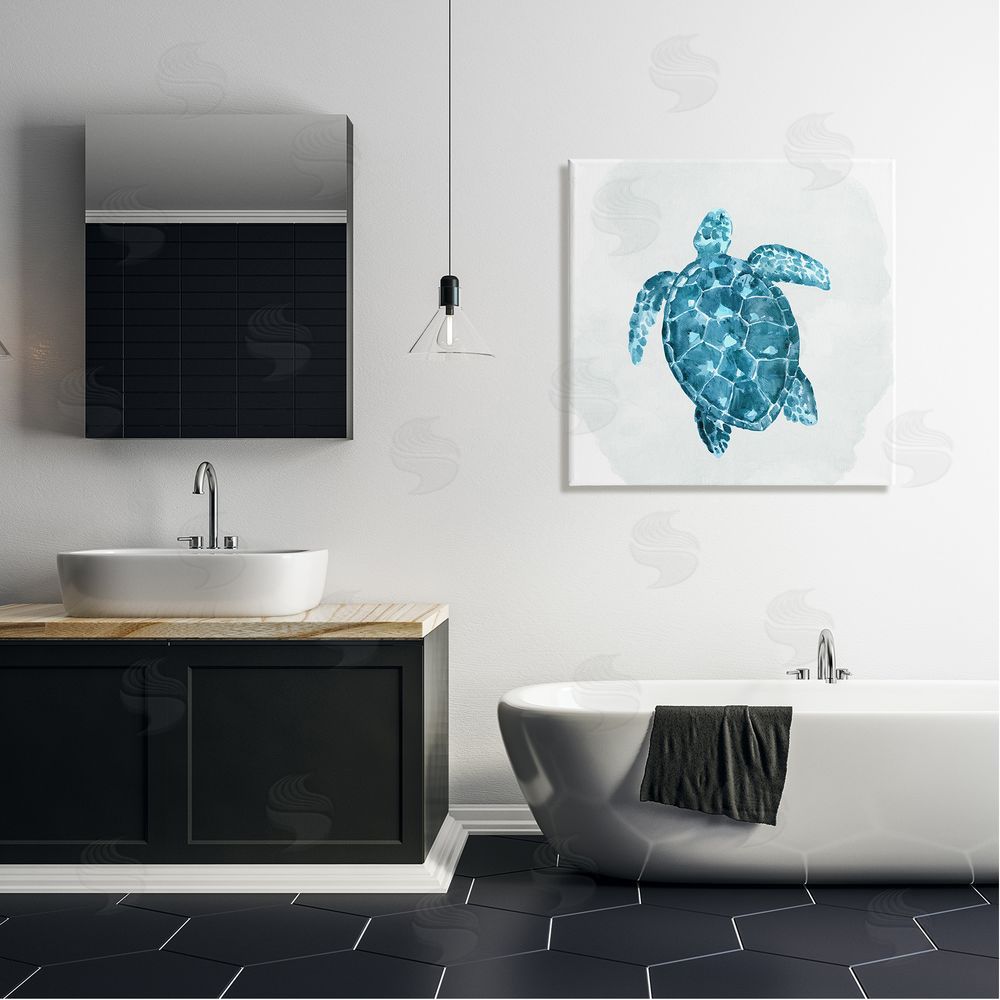 Kim Allen Aquatic Sea Life Tortoise Canvas Wall Art in Room
