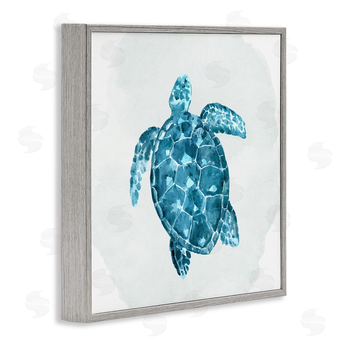 Kim Allen Aquatic Sea Life Tortoise Gray Framed Glicee Wall Art Print