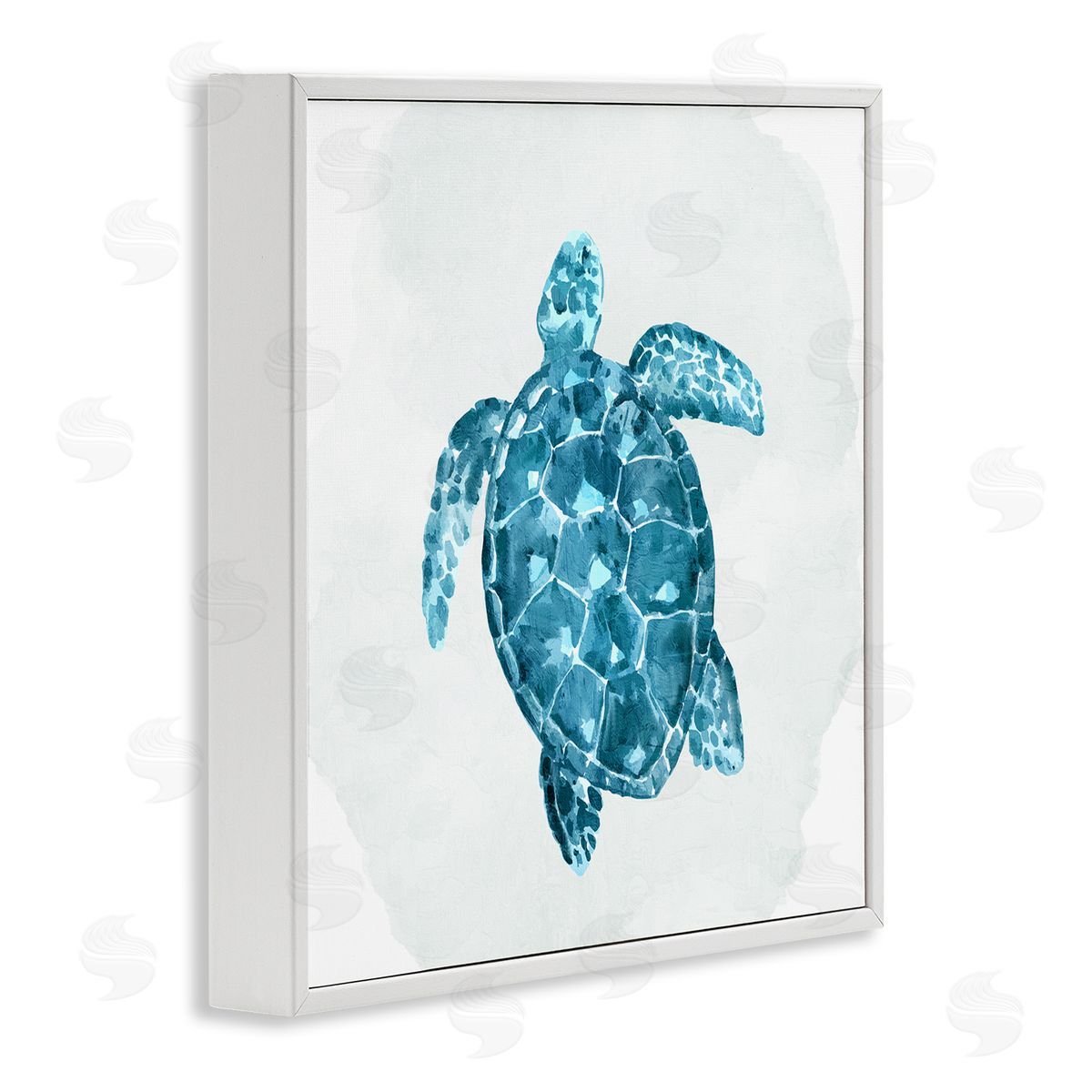 Kim Allen Aquatic Sea Life Tortoise White Framed Glicee Wall Art Print