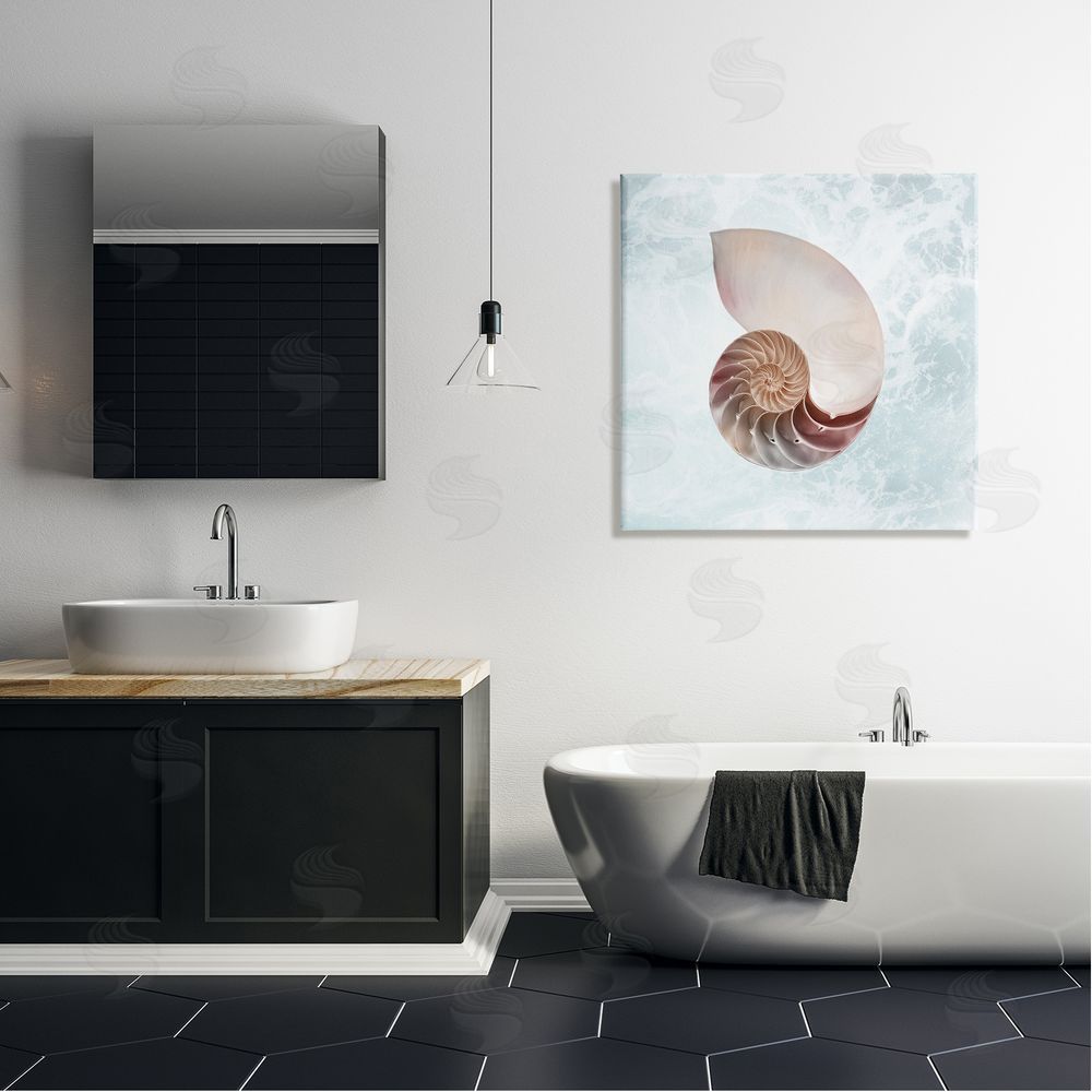 Marcus Prime Aquatic Nautilus Spiral Seashell Canvas Wall Art in Room