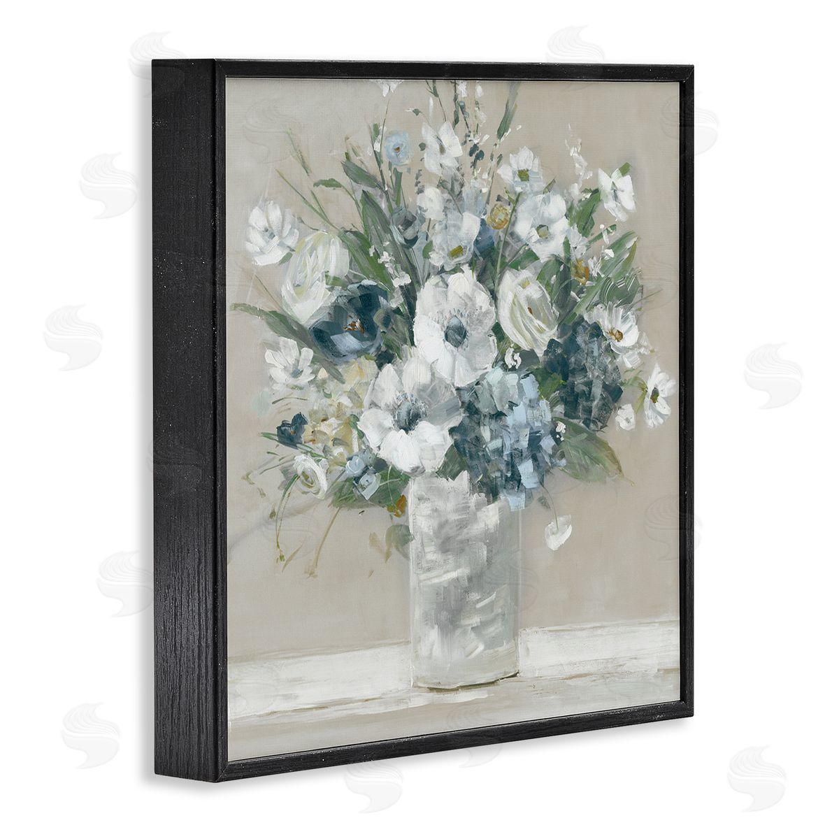 Sally Swatland Anemone Flower Arrangement Black Framed Glicee Wall Art Print