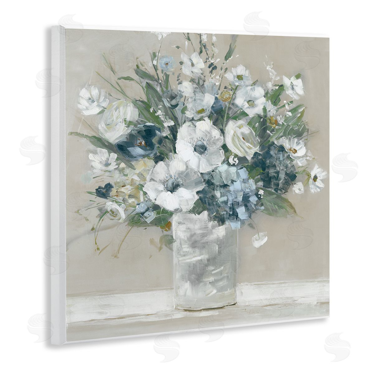 Sally Swatland Anemone Flower Arrangement Wooden Wall Plaque Art Print
