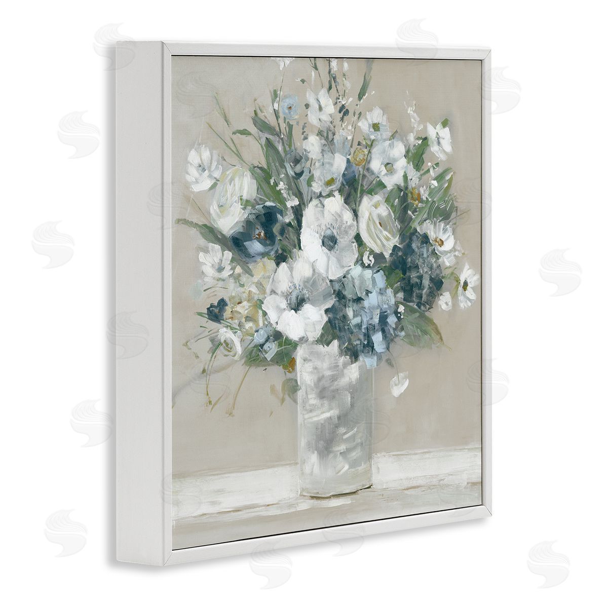 Sally Swatland Anemone Flower Arrangement White Framed Glicee Wall Art Print