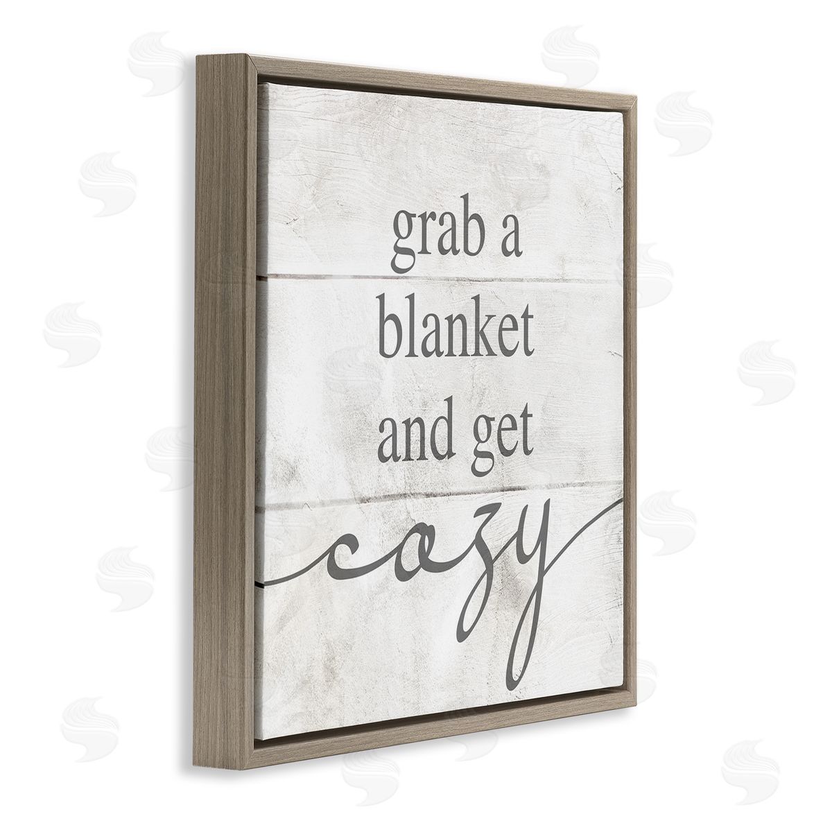 Grab Blanket Get Cozy Phrase Brown Floating Frame Canvas Wall Art, Home Decor by Stupell Studio