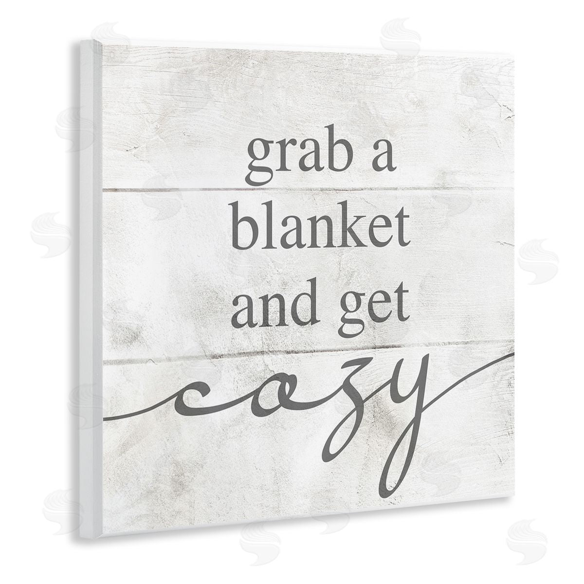 Grab Blanket Get Cozy Phrase Wood Plaque Wall Art, Home Decor by Stupell Studio