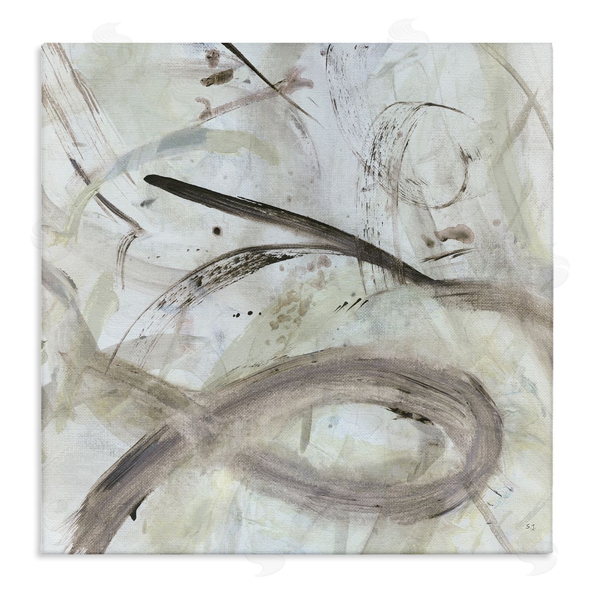 Susan Jill Abstract Fluid Shapes Arrangement Stretched Canvas Wall Art Print