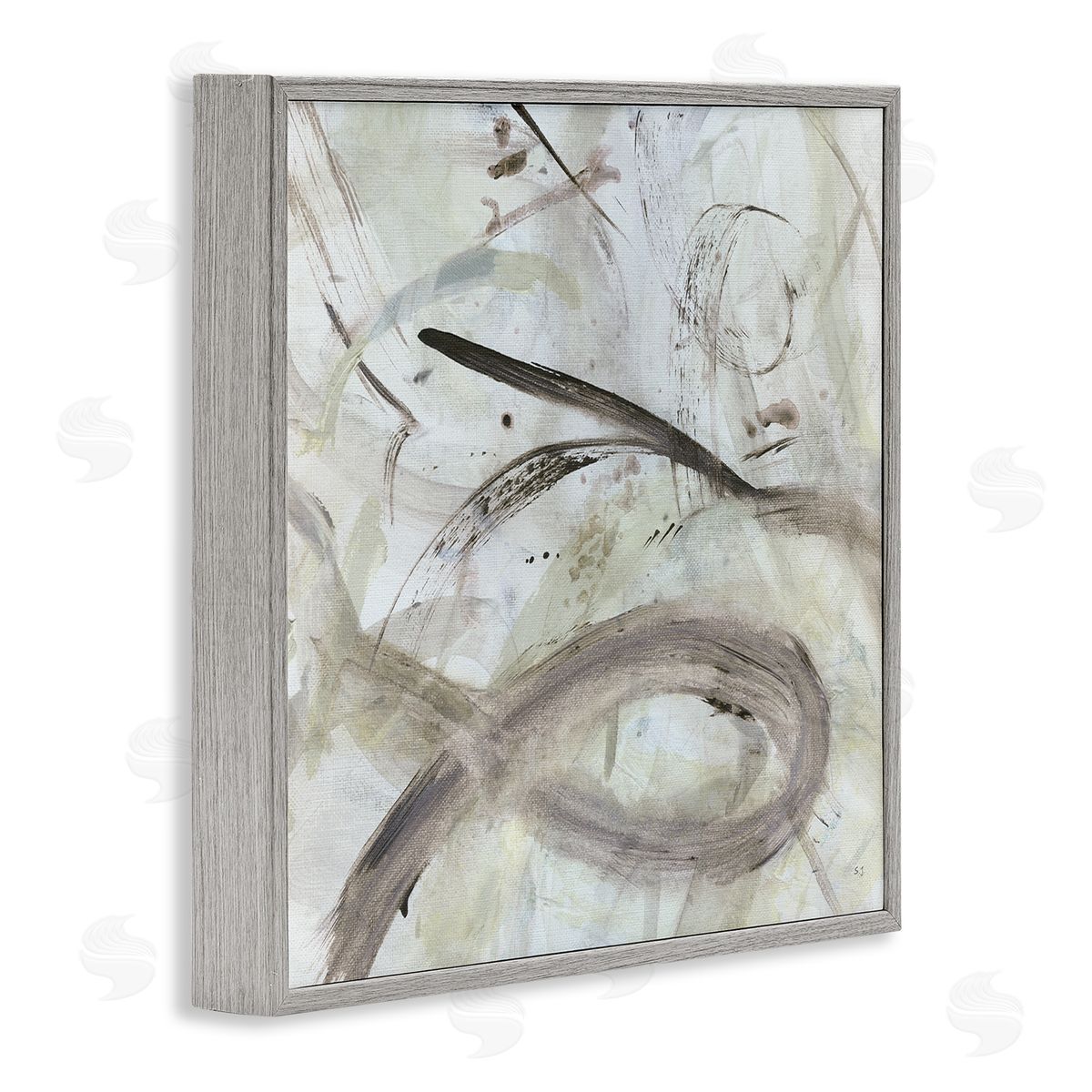 Susan Jill Abstract Fluid Shapes Arrangement Gray Framed Glicee Wall Art Print
