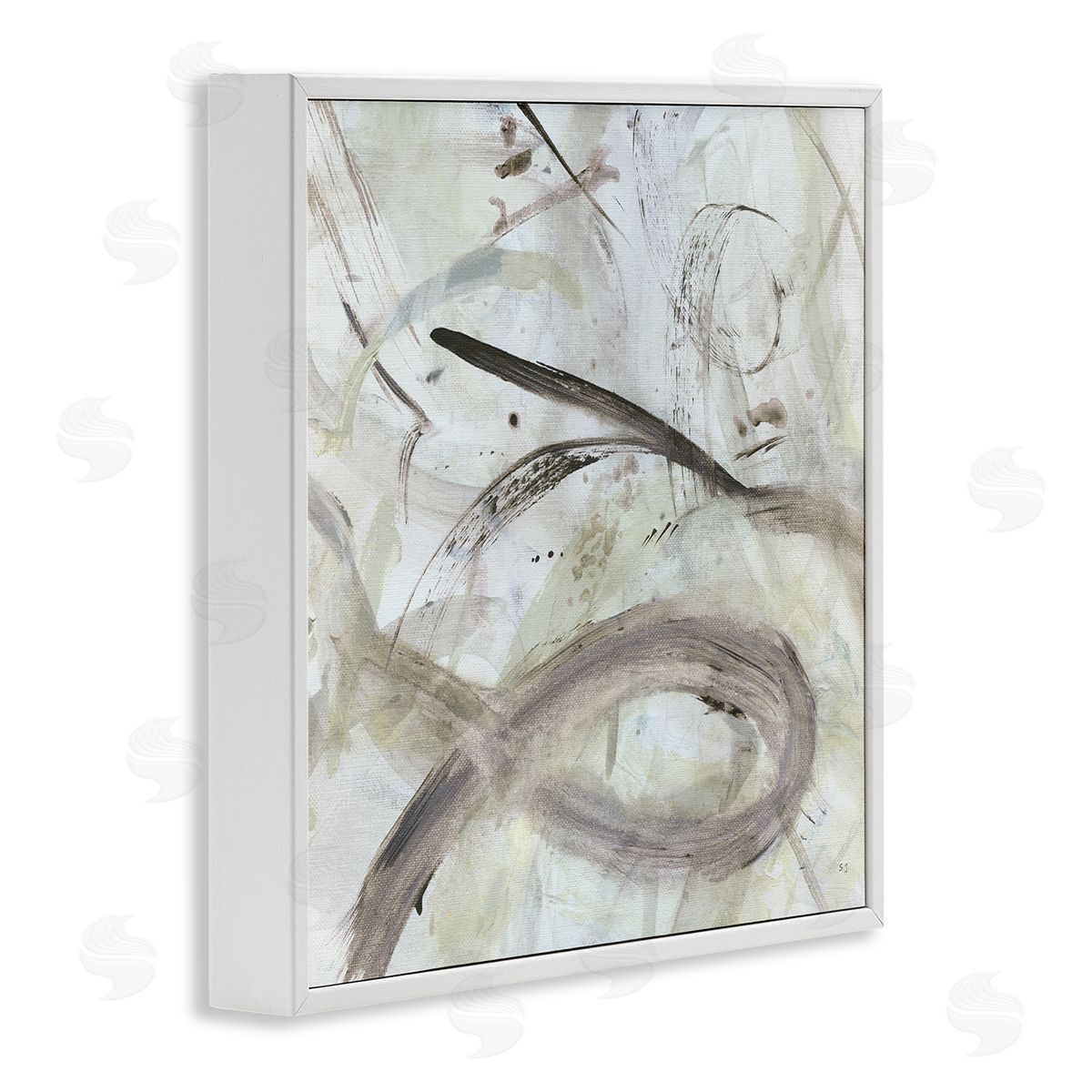 Susan Jill Abstract Fluid Shapes Arrangement White Framed Glicee Wall Art Print