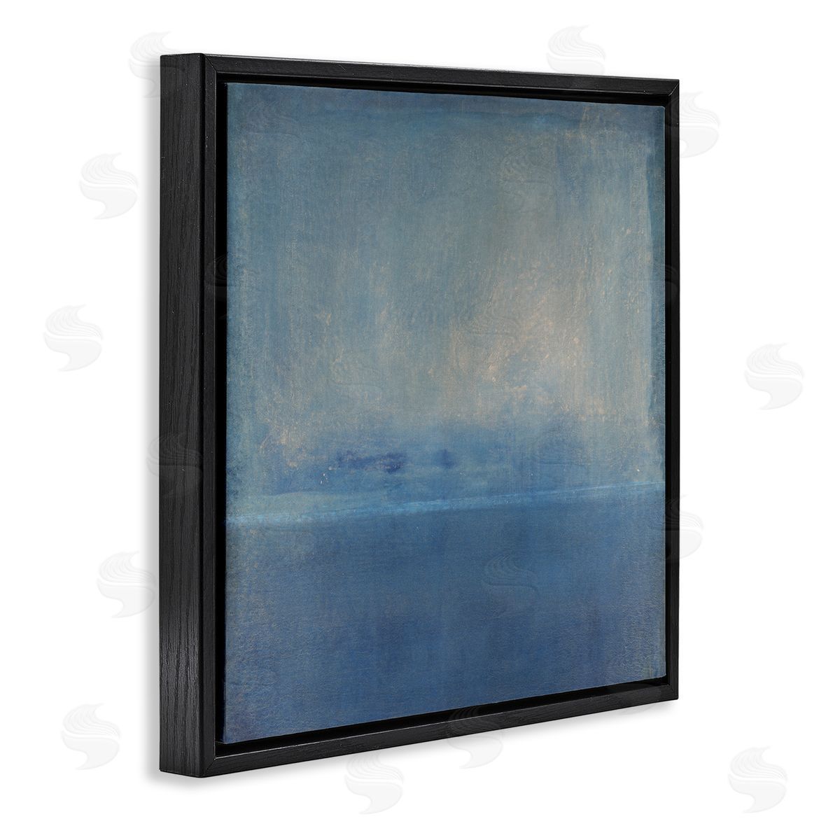 Tim O'Toole Blue Abstract Landscape  Black Floating Frame Canvas Wall Art Print