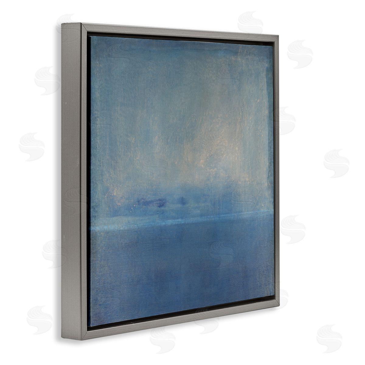 Tim O'Toole Blue Abstract Landscape  Gray Floating Frame Canvas Wall Art Print