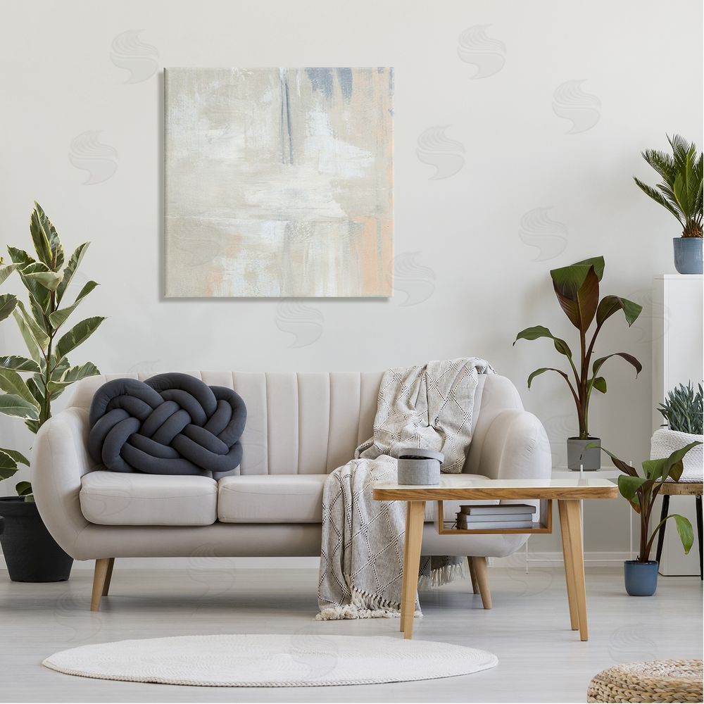 Annie Warren Beige Modern Neutral Tones Canvas Wall Art in Room