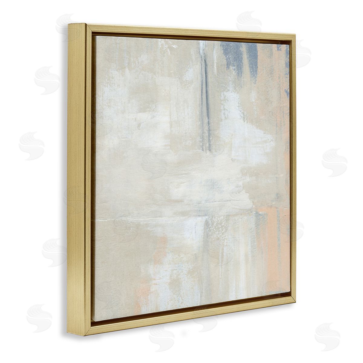 Annie Warren Beige Modern Neutral Tones Gold Floating Frame Canvas Wall Art Print