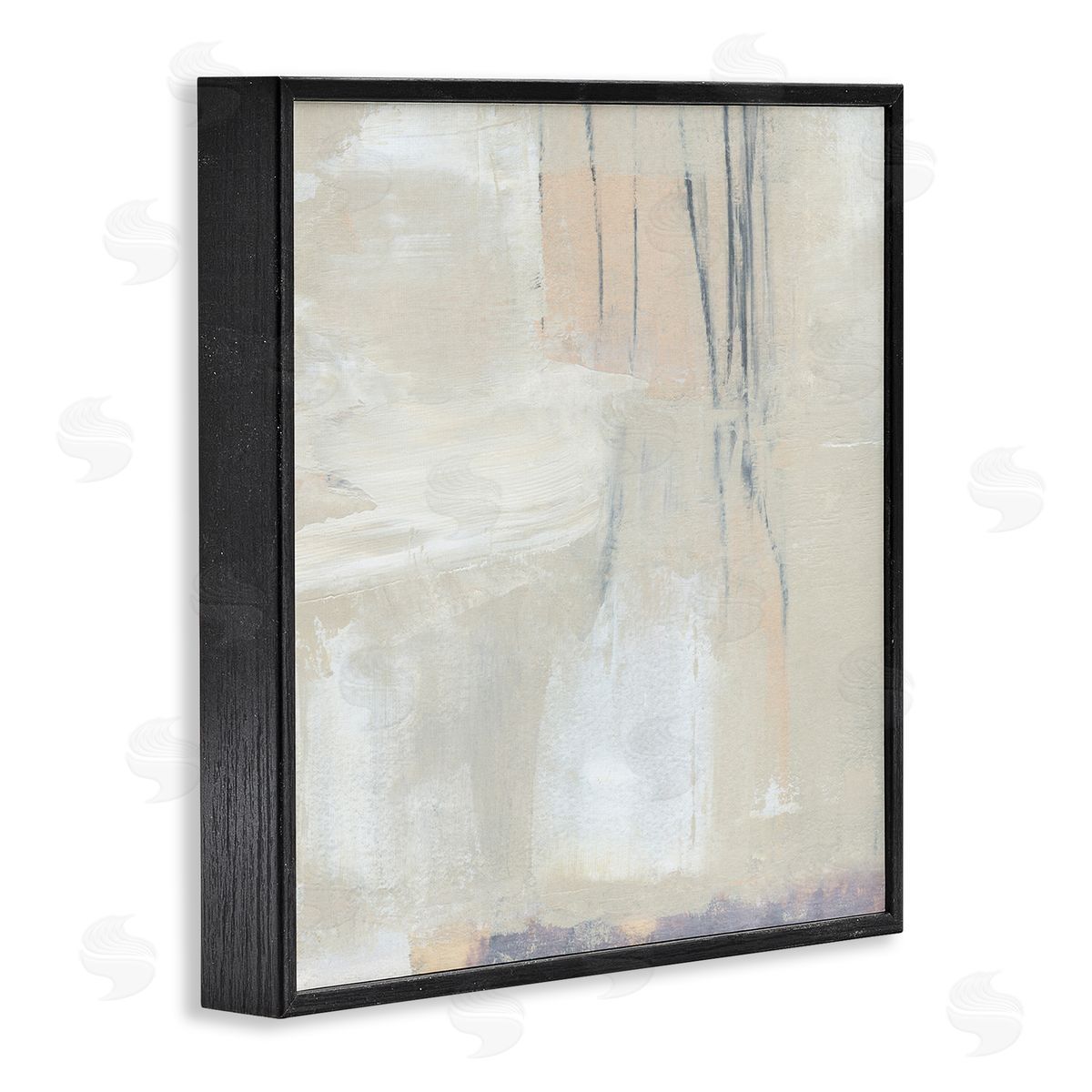 Annie Warren Abstract Beige Lines Arrangement Black Framed Glicee Wall Art Print