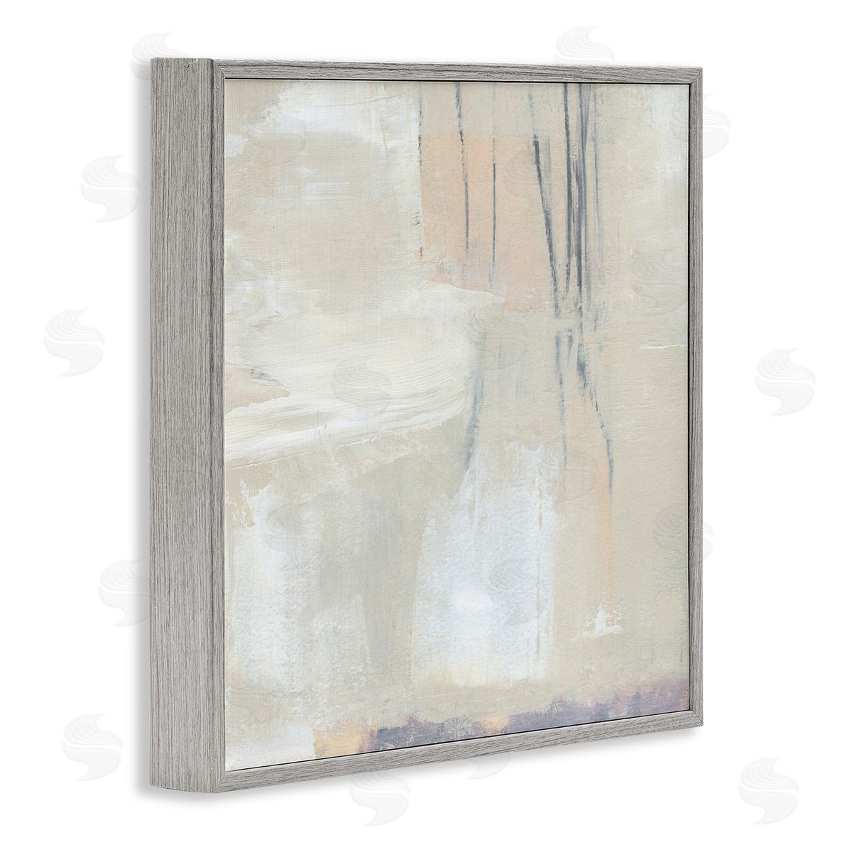 Annie Warren Abstract Beige Lines Arrangement Gray Framed Glicee Wall Art Print