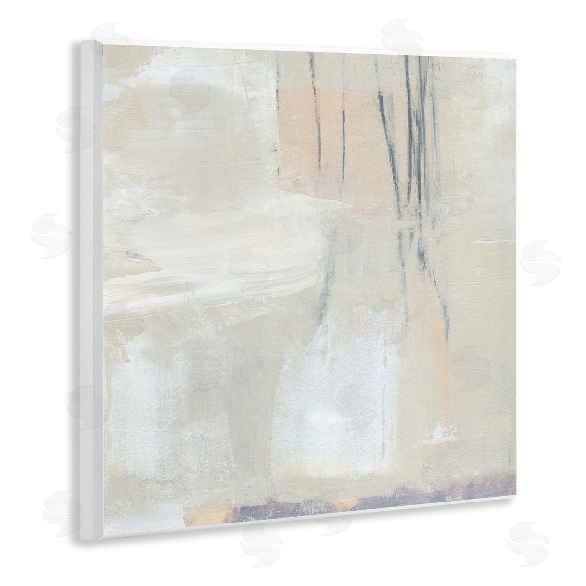 Annie Warren Abstract Beige Lines Arrangement Wooden Wall Plaque Art Print