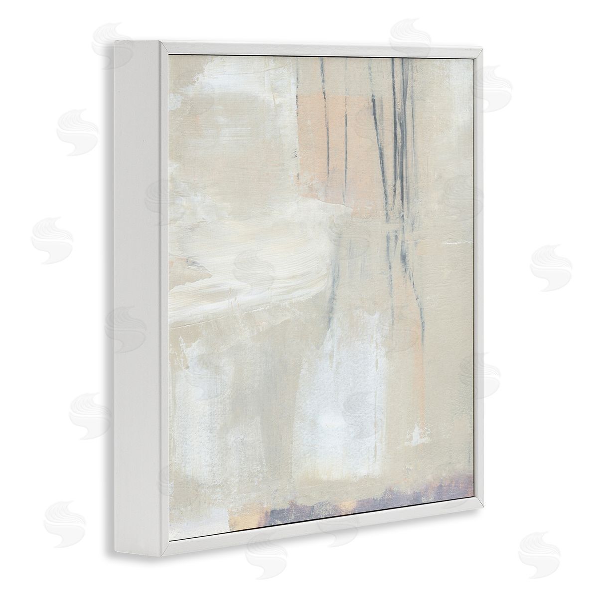 Annie Warren Abstract Beige Lines Arrangement White Framed Glicee Wall Art Print