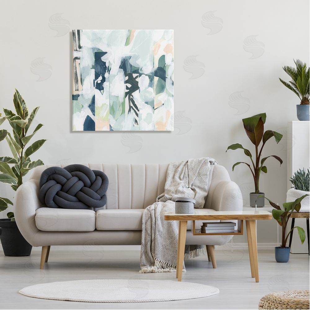 June Erica Vess Alternating Abstract Shapes Composition Canvas Wall Art in Room
