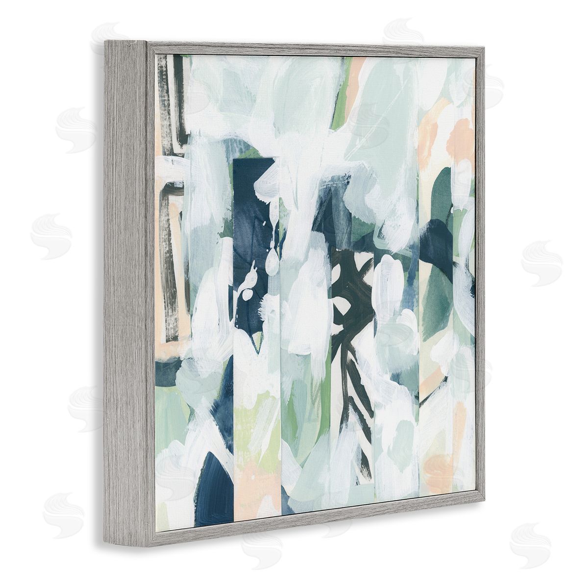 June Erica Vess Alternating Abstract Shapes Composition Gray Framed Glicee Wall Art Print