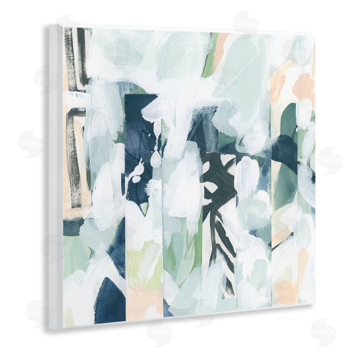 June Erica Vess Alternating Abstract Shapes Composition Wooden Wall Plaque Art Print