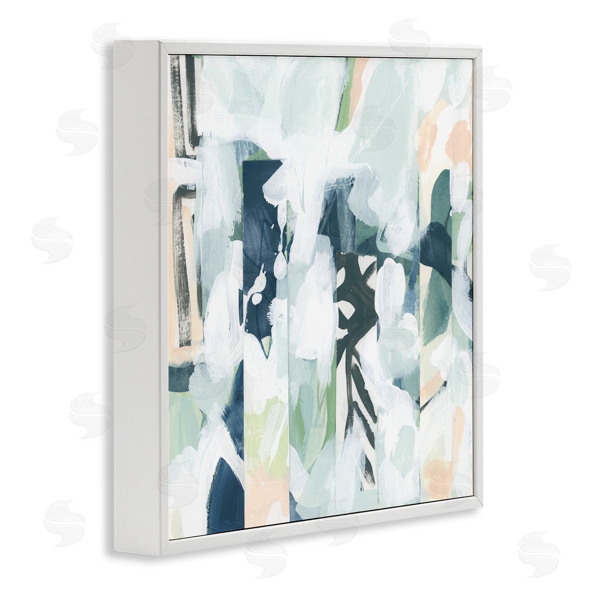 June Erica Vess Alternating Abstract Shapes Composition White Framed Glicee Wall Art Print