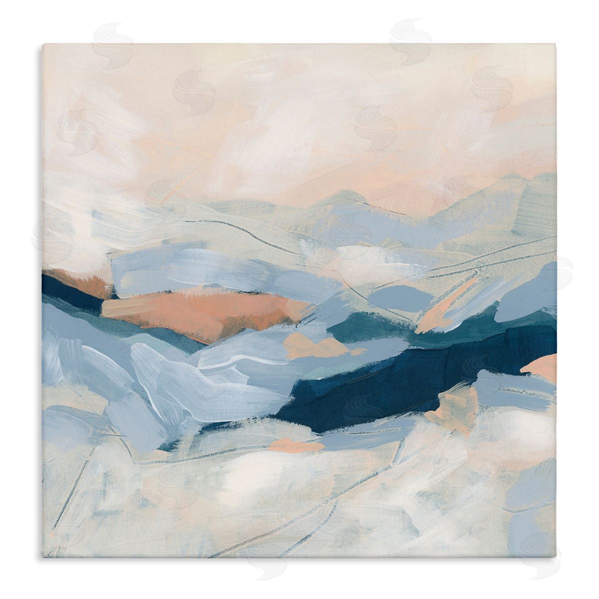 June Erica Vess Abstract Mountain Sunset Scene Stretched Canvas Wall Art Print