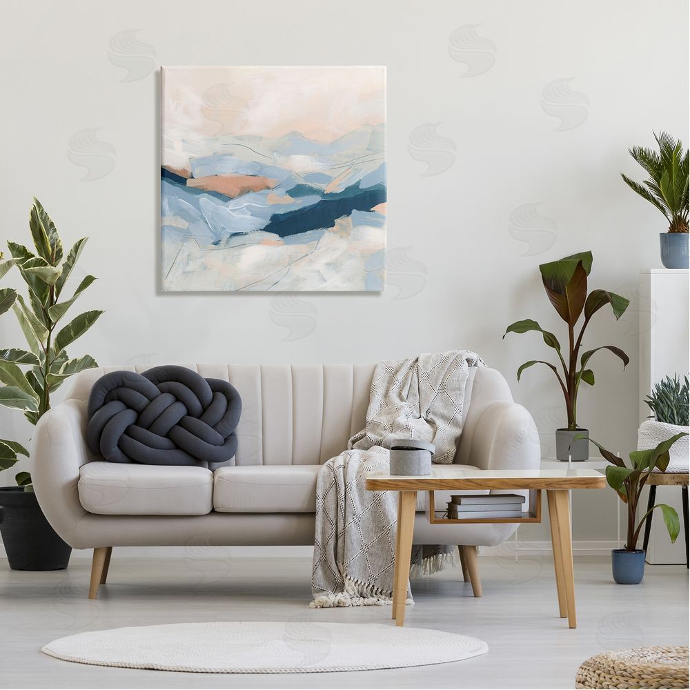 June Erica Vess Abstract Mountain Sunset Scene Canvas Wall Art in Room