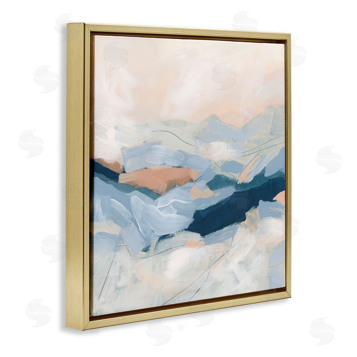 June Erica Vess Abstract Mountain Sunset Scene Gold Floating Frame Canvas Wall Art Print