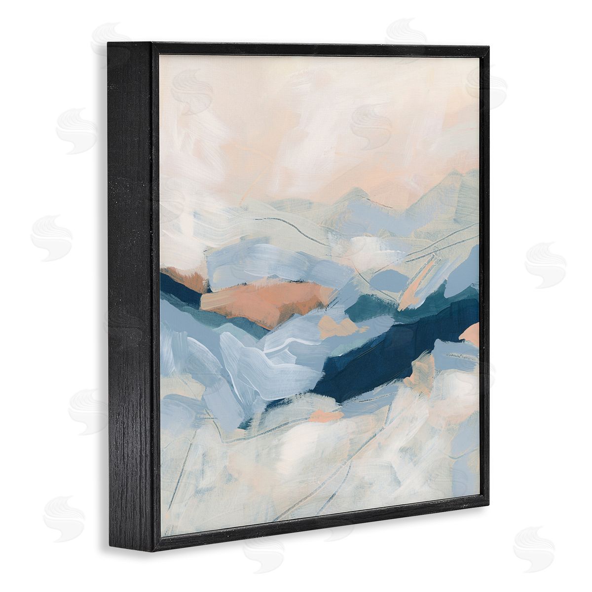 June Erica Vess Abstract Mountain Sunset Scene Black Framed Glicee Wall Art Print