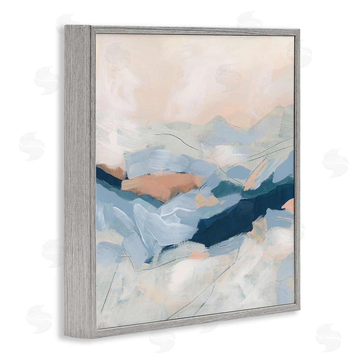 June Erica Vess Abstract Mountain Sunset Scene Gray Framed Glicee Wall Art Print