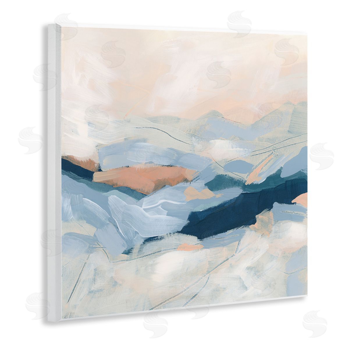 June Erica Vess Abstract Mountain Sunset Scene Wooden Wall Plaque Art Print