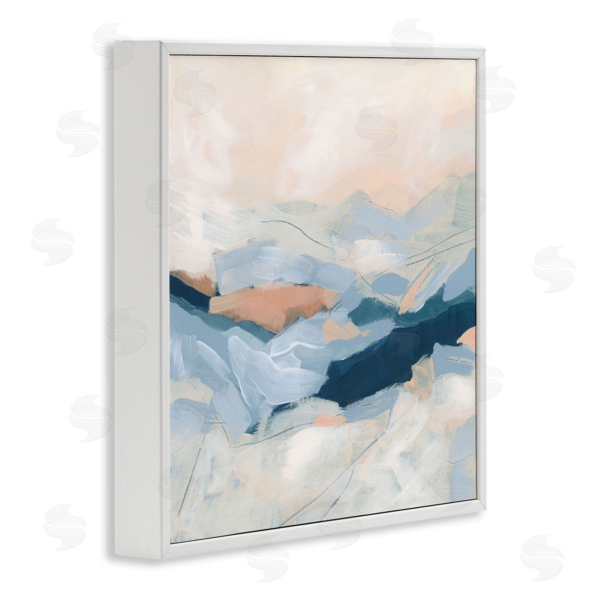June Erica Vess Abstract Mountain Sunset Scene White Framed Glicee Wall Art Print