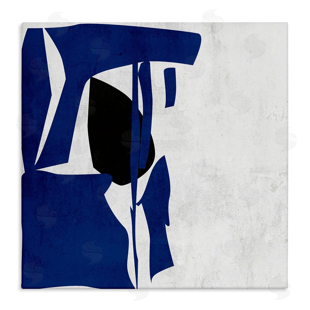 Melissa Wang Modern Blue Cutout Shapes  Stretched Canvas Wall Art Print
