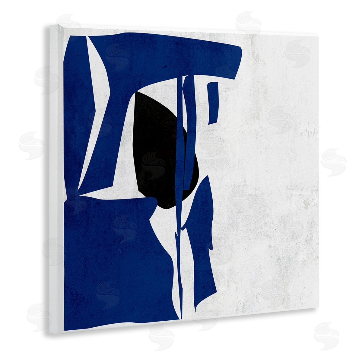 Melissa Wang Modern Blue Cutout Shapes  Wooden Wall Plaque Art Print