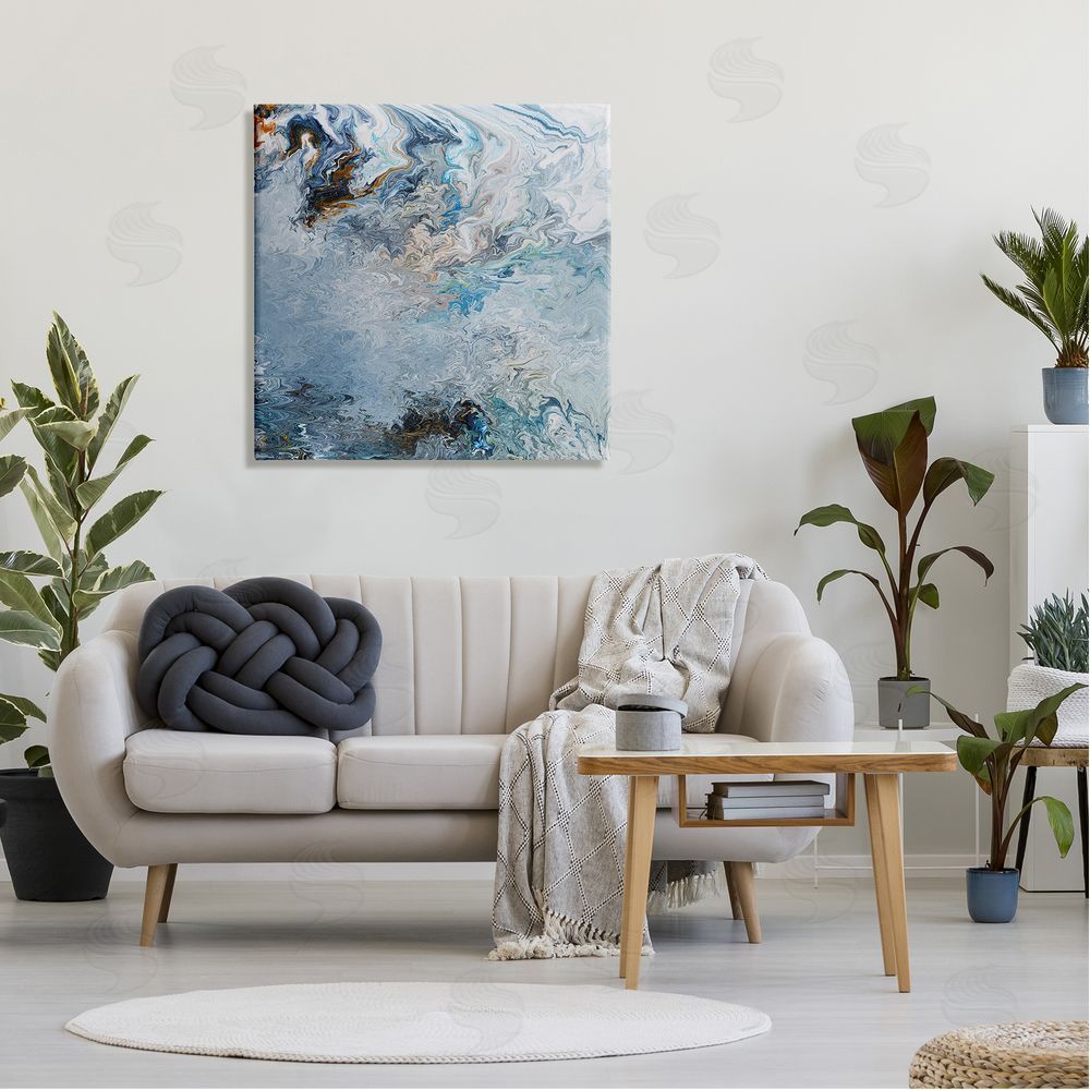 Ruth Fromstein Marbled Wavy Abstract Pattern Canvas Wall Art in Room