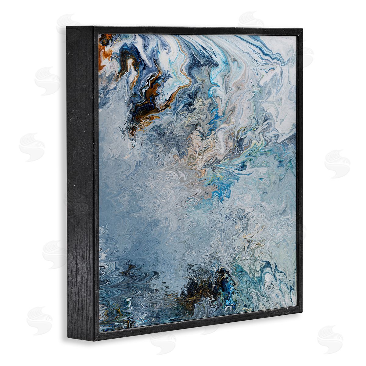 Ruth Fromstein Marbled Wavy Abstract Pattern Black Framed Glicee Wall Art Print