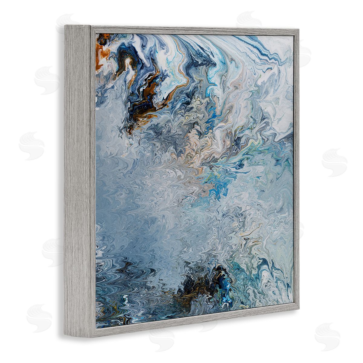 Ruth Fromstein Marbled Wavy Abstract Pattern Gray Framed Glicee Wall Art Print