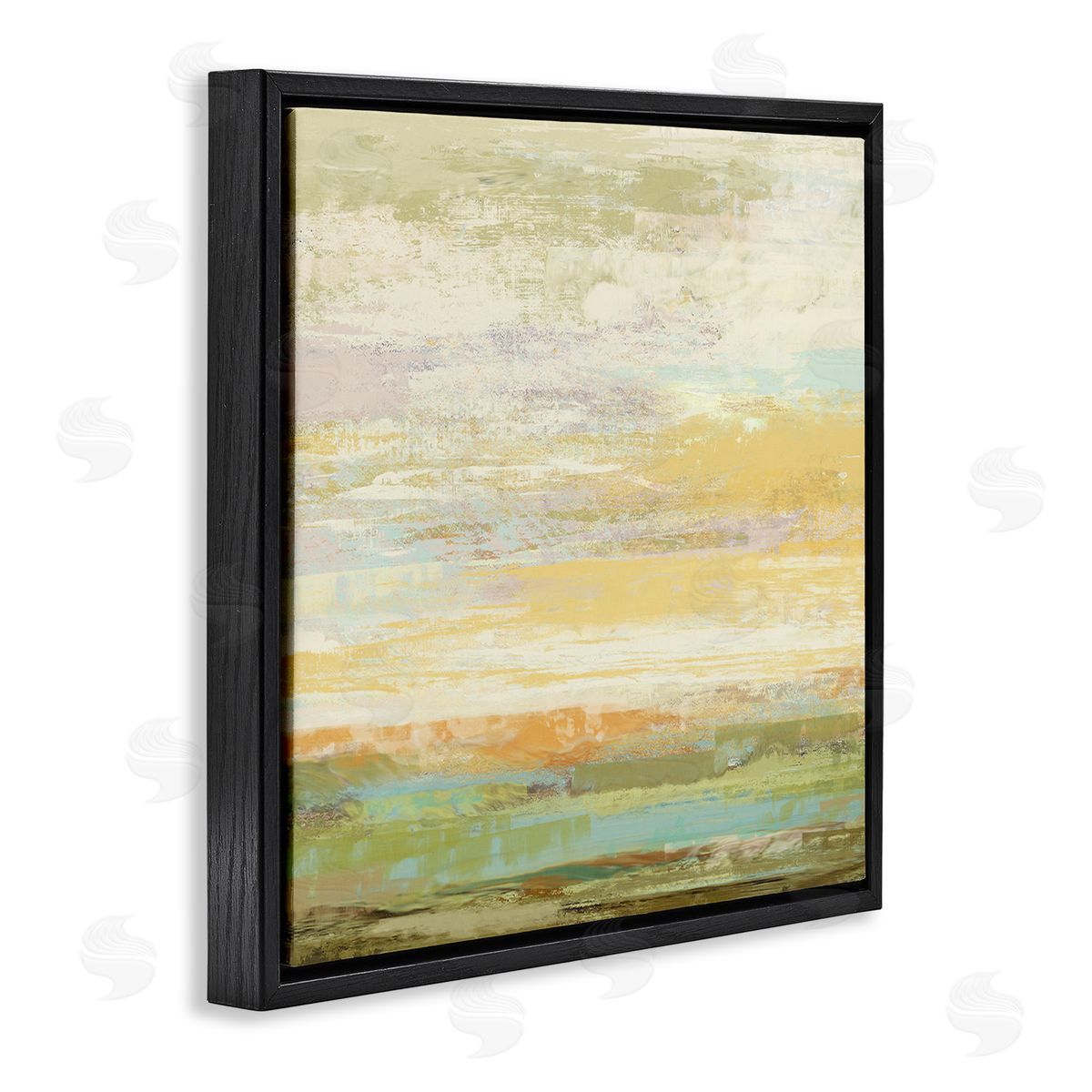 Suzanne Nicoll Abstract Yellow Landscape  Black Floating Frame Canvas Wall Art Print
