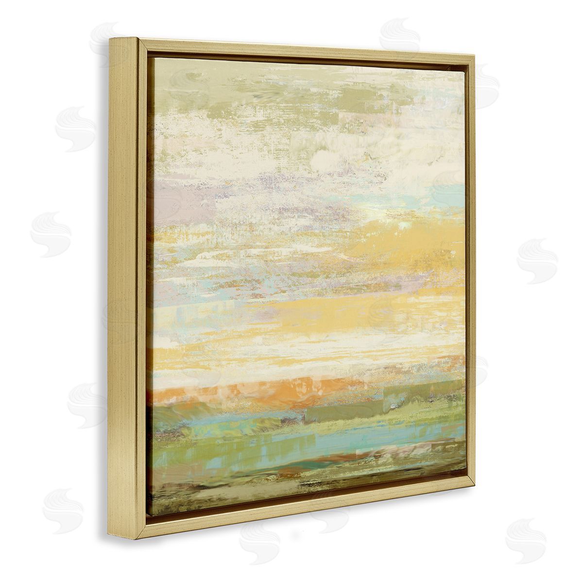 Suzanne Nicoll Abstract Yellow Landscape  Gold Floating Frame Canvas Wall Art Print